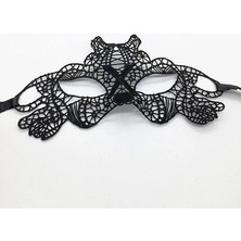 SHC4200 Mey Ithalat® Siyah Renk Dantel Kesim Dantel Işlemeli Balo Parti Maskesi 11 No