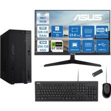 Asus Expertcenter D501MER  Intel® Core™ İ7-14700 128GB Ddr5 256GB SSD 4GB/GT1030  WIN11HOME +23.8" 120Hz Monitör Mini Tower Masaüstü Bilgisayar 238WD501MER21H36+ZETTAUSBBELLEK