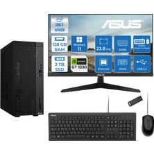 Asus Expertcenter D501MER  Intel® Core™ İ7-14700 128GB Ddr5 2tb SSD 4GB/GT1030  WIN11PRO +23.8" 120Hz Monitör Mini Tower Masaüstü Bilgisayar 238WD501MER21P39+ZETTAUSBBELLEK