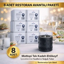 Mottopi Tek Kadeh Ehlikeyf 8 Adet ,kilim Motifli Termojelli Içecek Soğutucu, Paslanmaz Çelik, Restoran Paket- 8'li Avantaj Paket