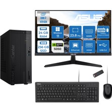 Asus Expertcenter D501MER  Intel® Core™ İ7-14700 24GB Ddr5 256GB SSD 8GB/RTX5050 WIN11HOME +23.8" 120Hz Monitör Mini Tower Masaüstü Bilgisayar 238WD501MER27H06+ZETTAUSBBELLEK