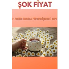El Yapımı Sarı Papatya Işlemeli Kupa