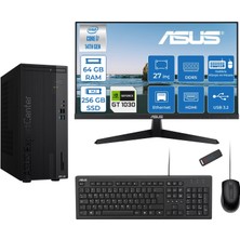 Asus Expertcenter D501MER  Intel® Core™ İ7-14700 64GB Ddr5 256GB SSD 4GB/GT1030  Freedos +27" 120Hz Monitör Mini Tower Masaüstü Bilgisayar 27WD501MER21F21+ZETTAUSBBELLEK