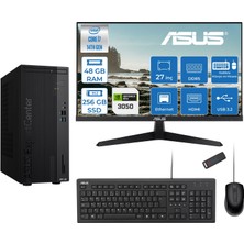 Asus Expertcenter D501MER  Intel® Core™ İ7-14700 48GB Ddr5 256GB SSD 6GB/RTX3050 Freedos +27" 120Hz Monitör Mini Tower Masaüstü Bilgisayar 27WD501MER23F16+ZETTAUSBBELLEK