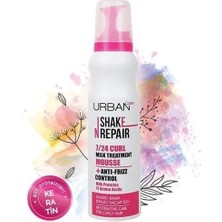 URBAN Care Shake N Repair 7/24 Onarıcı Bakım Köpüğü 150 ml Kıvırcık Saçlar için Elektriklenmeyi Önleyen