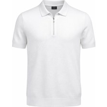 Plus Scorpion Erkek Polo Yaka Armürlü Fermuar Detaylı Slim Fit Triko Tişört
