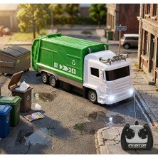 Mj Toys Uzaktan Kumandalı Şarjlı Çöp Kamyonu Arabası Full Fonksiyon Şarjlı 1:16 Işıklı Çöp Kamyonu 2.4 Ghz
