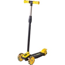 Furkan Toys Sarı Manuel Scooter 3 Yaş ve Üzeri 3 Tekerlekli LED Işıklı Özellikli