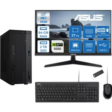 Asus Expertcenter D501MER  Intel® Core™ İ7-14700 64GB Ddr5 2tb SSD 8GB/RTX5050 Freedos +27" 120Hz Monitör Mini Tower Masaüstü Bilgisayar 27WD501MER27F24+ZETTAUSBBELLEK