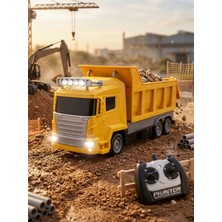 Mj Toys Uzaktan Kumandalı Şarjlı Kamyon Araba Full Fonksiyon Şarjlı 1:16 Işıklı Damperli Kamyon 2.4 Ghz