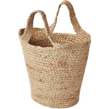 El Örgüsü Jüt Sepet Çanta 20X30 Cm, Şık ve Kullanışlı Depolama Hediye