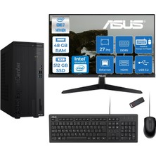 Asus Expertcenter D501MER  Intel® Core™ İ7-14700 48GB Ddr5 512GB SSD Intel® UHD Graphics 770 Freedos +27" 120Hz Monitör Mini Tower Masaüstü Bilgisayar 27WD501MERF17+ZETTAUSBBELLEK