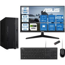 Asus Expertcenter D501MER  Intel® Core™ İ7-14700 128GB Ddr5 512GB SSD 8GB/RTX5050 Freedos +27" 120Hz Monitör Mini Tower Masaüstü Bilgisayar 27WD501MER27F37+ZETTAUSBBELLEK