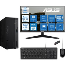 Asus Expertcenter D501MER  Intel® Core™ İ7-14700 128GB Ddr5 4tb SSD Intel® UHD Graphics 770 WIN11PRO +27" 120Hz Monitör Mini Tower Masaüstü Bilgisayar 27WD501MERP40+ZETTAUSBBELLEK
