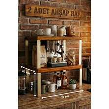 2'li Ahşap ve Metal Bardak, Dolap Içi ve Tezgah Üstü Düzenleyici Set