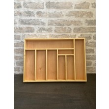 50X35 cm Ahşap Kaşıklık, Çekmece Içi Organizer, Yemek Takımı ve Servis Gereçleri Düzenleyici
