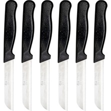 Solingen Simli Meyve Bıçağı 6'lı Siyah 18 cm Paslanmaz Çelik Malzeme ile Ergonomik Kullanım