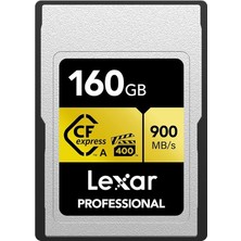 160GB Profesyonel Cfexpress Tip A Altın Serisi Hafıza Kartı, 900MB/S'YE Kadar Okuma, Sinema Kalitesi 8k Video, Dereceli Vpg 400 (LCAGOLD160G-RNENG)