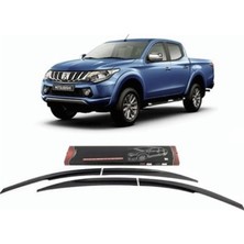 Aftermarket Mitsubishi L200 2015-2018 Cam Rüzgarlığı Parlak Siyah | Piano Black Yan Cam Visor 4'lü Set