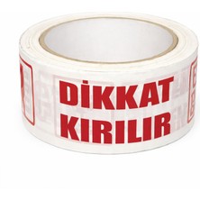 Nzb (Dikkat Kırılır) Koli Bandı 45X100 mt Kırılabilir Ürünler Için Uyarı Baskılı Güçlü Paketleme Bandı