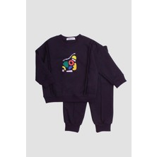 Chicsy Baby Dikiş Detaylı Şekil Baskılı Oversize  Alt Üst Bebek Çocuk Eşorfman Takımı