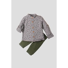 Chicsy Baby Yelken Desenli Müslin Gömlekli 2\'li Alt Üst Takım