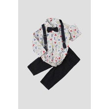 Kidex’s Baby Bebek Takımı Zıbınlı Gömlek Pantolon Papyon ve Slopet Ayarlana Bilir %100 Pamuklu
