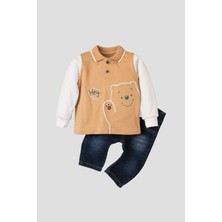 Kidex’s Baby Erkek Bebek Kısa Kollu Gömlek Pantolon Ikili Takım %100 Pamuklu