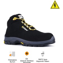 Mekap Pro Gripper Energy Gpr-54 S3 Siyah Microfiber Fiberglass Burun Vibram Taban Elektrikçi Iş Botu
