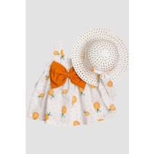 Chicsy Baby Şapkalı Büyük Ananas Desenli Kız Bebek Elbisesi Prenses Kesim Doğum Günü İçin