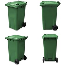 Plastik Çöp Konteyneri 240 Litre Konteyner - A+ Isıya Karşı Dayanıklı Malzeme - Yeşil