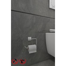 Banyo Kare Krom Yapışkanlı Açık Tuvalet Kağıtlığı Wc Kağıtlık Tuvalet Kağıdı Askısı