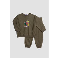 Chicsy Baby Dikiş Detaylı Şekil Baskılı Oversize  Alt Üst Bebek Çocuk Eşorfman Takımı