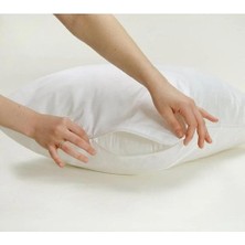 Çeyiz 1 Adet 50 * 70 Pamuklu Beyaz Iç Yastık Kılıfı Astar Fermuarlı Beyaz 50 x 70