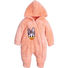 Chicsy Baby Kışlık Tatlı Peluş Pamuklu Nakışlı Kapüşonlu Welsoft Tulum