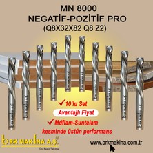 Brk 8 mm Negatif Pozitif Pro Karbür   10^lu Set Suntalam