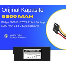 Philips 300010187021 Robot Süpürge 5200 mAh 14.4 V Kutulu Batarya – Orjinal Uyumlu Uzun Ömürlü, Yüksek Performans Pil