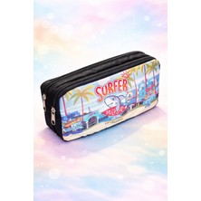 Era Köpek Balığı Desenli Iki Bölmeli Çocuk Okul Siyah Erkek Kalemlik Kalem Kutusu 21 x 11 x 6 cm