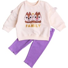 Chicsy Baby Pamuk Tatlı Sincap Bebek ve Çocuk Fitilli Esnek Tayt  Alt Üst Takım