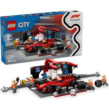 LEGO City Ferrari Arabalı F1 Pit Stop ve Pit Ekibi 60443-6 Yaş ve Üzeri Çocuklar Için Yarış Arabası Içeren Yaratıcı Oyuncak Yapım Seti, Doğum Günü Hediyesi (322 Parça)