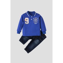 Kidex’s Baby Polo Bebek Takımı Yumuşak Kot Pantolonlu %100 Pamuklu