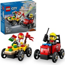 LEGO City Pizza Arabası Itfaiye Kamyonuna Karşı Yarış Arabası Paketi 60458-5 Yaş ve Üzeri Çocuklar Için Yaratıcı Oyuncak Yapım Seti, Doğum Günü Hediyesi (70 Parça)