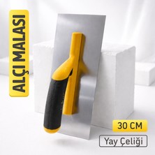 Badem10 Plastik Saplı Yay Çeliği Malzeme 30 cm Düz Alçı Malası Derz Sıva Yüzey Düzleştirme Fugas Malası