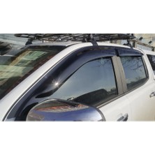 Aftermarket Ford Ranger T6 T7 T8 Cam Rüzgarlığı Parlak Siyah | Piano Black Yan Cam Visor 4'lü Set