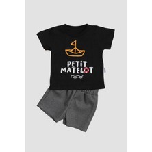 Chicsy Baby Yelken Nakışlı  Petit Matelot Yazılı 2\'li Tişört Alt Üst Takım