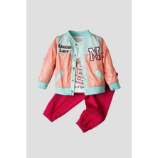 Kidex’s Baby Kız Bebek Tatlı Yağmurluk ve Alt Üst 3\'lü Takım.