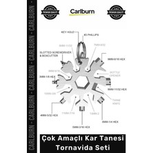 Carlburn Özel Üretim Pratik Kompakt Anahtarlık Çok Yönlü Çok Amaçlı Kar Tanesi Tornavida Seti 18 In 1