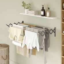 120CM Çelik Gövde Akordiyon Çamaşır Kurutmalık, Duvara Monte, 9 Gözlü