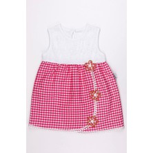 Chicsy Baby Kız Bebek Yazlık Elbise Dantel Detaylı Kareli Elbise