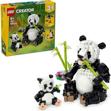 LEGO Creator 3’ü 1 Arada Vahşi Hayvanlar: Panda Ailesi 31165-8 Yaş ve Üzeri Çocuklar Için Orka Veya Penguene Dönüşen Oyuncak Yapım Seti, Doğum Günü Hediyesi (626 Parça)